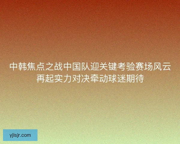 中韩焦点之战中国队迎关键考验赛场风云再起实力对决牵动球迷期待