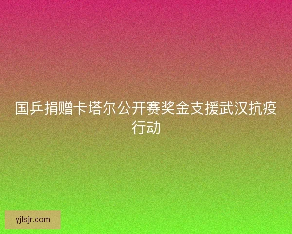 国乒捐赠卡塔尔公开赛奖金支援武汉抗疫行动 国乒捐赠卡塔尔公开赛奖金支援武汉抗疫行动